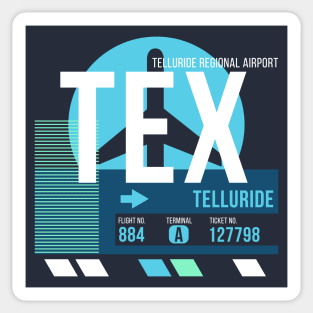 Telluride (TEX) Airport // Sunset Baggage Tag Sticker